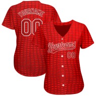 Authentisches Musterdesign 3D Baseball Rot-Weiß Trikot Custom Rot