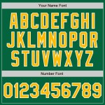 Gold-Weiß-Grünes Trikot Custom Authentic Kelly Baseball