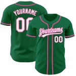 Authentisches Baseball-Custom-Trikot Kelly Grün Weiß-Pink Authentisches Baseball-Custom-Trikot Kelly Grün Weiß-Pink
