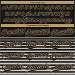 Altgold-Grau Jersey Schwarz Baseball Design Benutzerdefinierte 3D Muster Authentische Schwarz Altgold-Grau Jersey Schwarz Baseball Design Benutzerdefinierte 3D Muster Authentische Schwarz