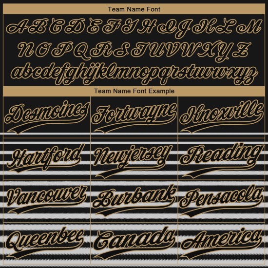 Altgold-Grau Jersey Schwarz Baseball Design Benutzerdefinierte 3D Muster Authentische Schwarz Altgold-Grau Jersey Schwarz Baseball Design Benutzerdefinierte 3D Muster Authentische Schwarz