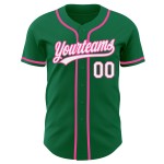 Authentisches Baseball-Custom-Trikot Kelly Grün Weiß-Pink Authentisches Baseball-Custom-Trikot Kelly Grün Weiß-Pink