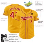 Jersey Authentic Baseball Rot-Weiß Custom Gold Jersey Authentic Baseball Rot-Weiß Custom Gold