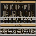 Altgold-Grau Jersey Schwarz Baseball Design Benutzerdefinierte 3D Muster Authentische Schwarz Altgold-Grau Jersey Schwarz Baseball Design Benutzerdefinierte 3D Muster Authentische Schwarz