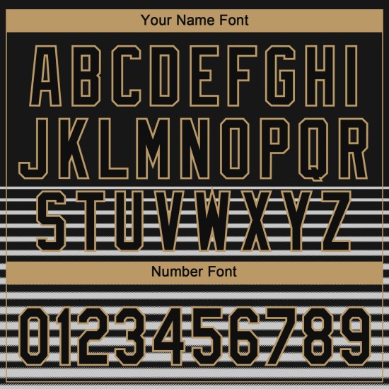 Altgold-Grau Jersey Schwarz Baseball Design Benutzerdefinierte 3D Muster Authentische Schwarz Altgold-Grau Jersey Schwarz Baseball Design Benutzerdefinierte 3D Muster Authentische Schwarz