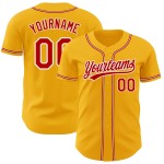 Jersey Authentic Baseball Rot-Weiß Custom Gold Jersey Authentic Baseball Rot-Weiß Custom Gold