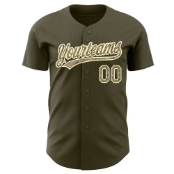 Jersey Baseball Service Olive bis Authentic Salute Camo-Creme Custom