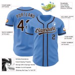 Baseball Custom Jersey Powder Authentic Braun-Weiß Blau Baseball Custom Jersey Powder Authentic Braun-Weiß Blau