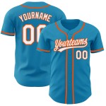 Benutzerdefinierte Baseball Weiß-Orange Panther Jersey Authentic Blau Benutzerdefinierte Baseball Weiß-Orange Panther Jersey Authentic Blau