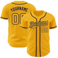 Gold Baseball Authentic Custom Gold-Navy Trikot