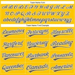 Authentisches, individuelles gelbes Baseball-Trikot Stahlgrau-Weiß