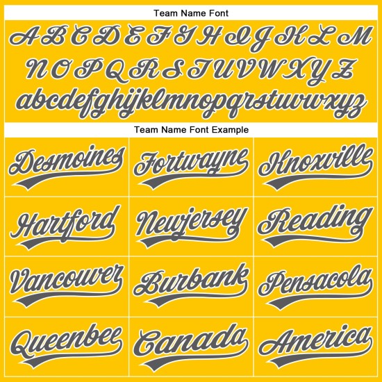 Authentisches, individuelles gelbes Baseball-Trikot Stahlgrau-Weiß