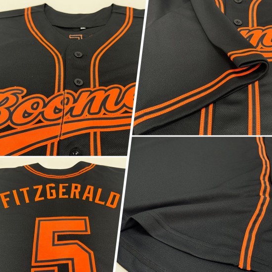 Jersey Baseball Custom Orange Authentic Schwarz Jersey Baseball Custom Orange Authentic Schwarz