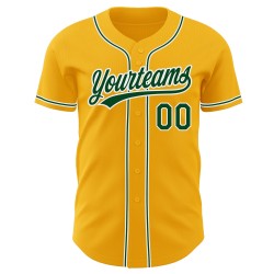 Grün-Weiß Authentic Gold Custom Baseball Jersey