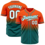 Jersey Fade Weiß-Teal Custom Authentic Orange Fashion Baseball Jersey Fade Weiß-Teal Custom Authentic Orange Fashion Baseball