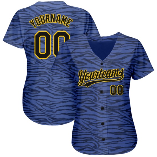 Muster 3D Baseball Schwarz-Gold Design Licht Benutzerdefinierte Blau Jersey Muster 3D Baseball Schwarz-Gold Design Licht Benutzerdefinierte Blau Jersey