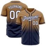 Baseball Custom Gold Weiß-Navy Authentic Fade Fashion Old Jersey Baseball Custom Gold Weiß-Navy Authentic Fade Fashion Old Jersey