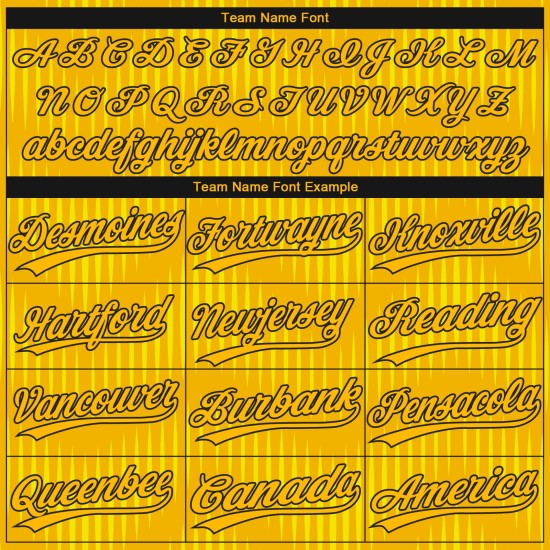 Gold-Schwarzes authentisches 3D-Trikot-Muster im goldenen Baseball-Design